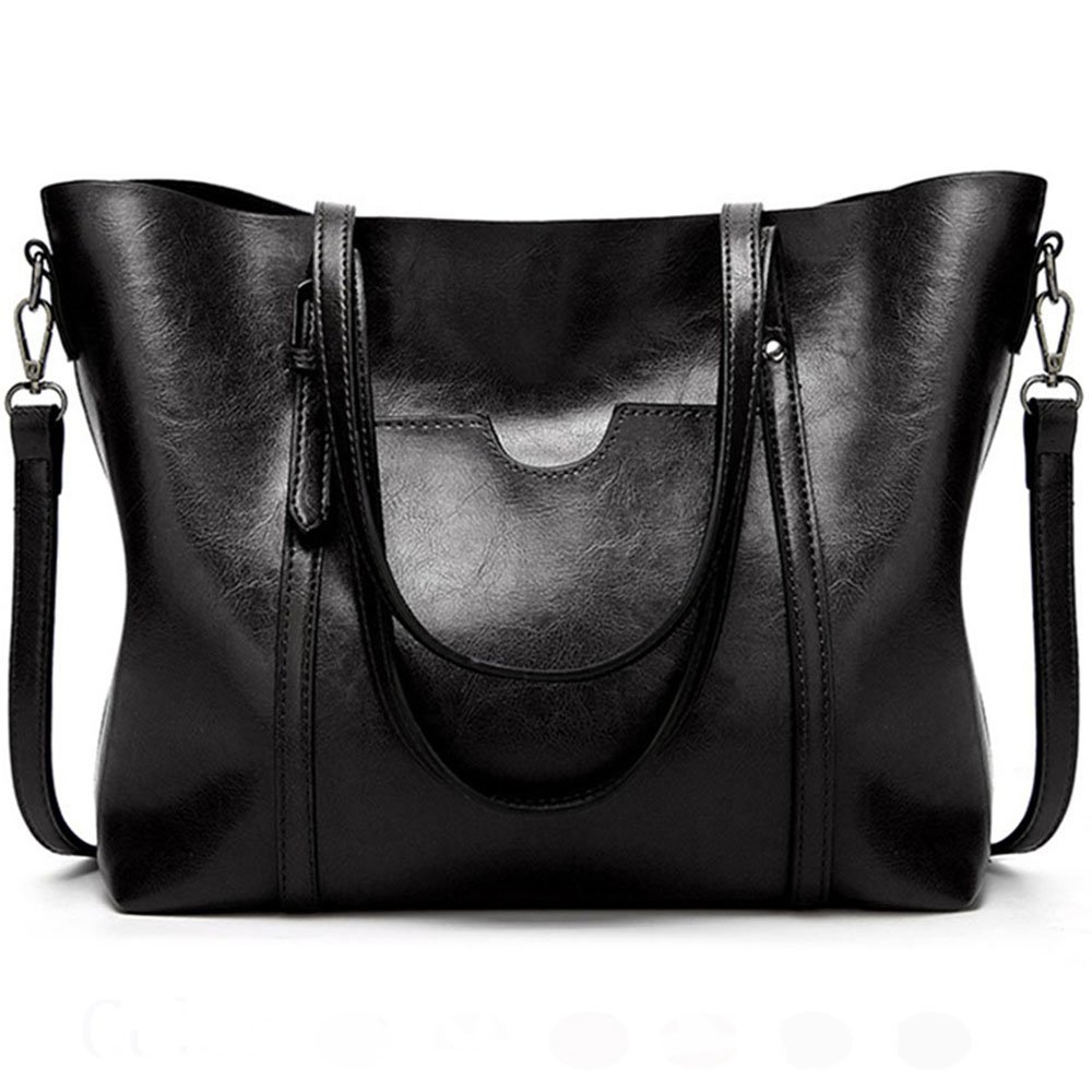 Fivelovetwo Women's Black All-Match Top-Handle Bags Crossbody Hobo Shoulder Satchel Tote Bags Shopper Clutch Handbags Purse For (Size: 3)