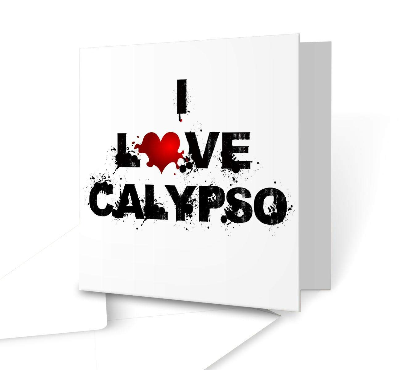 The Victorian Printing Co - I Love Music Greeting Card - Calypso - Square Greeting Card