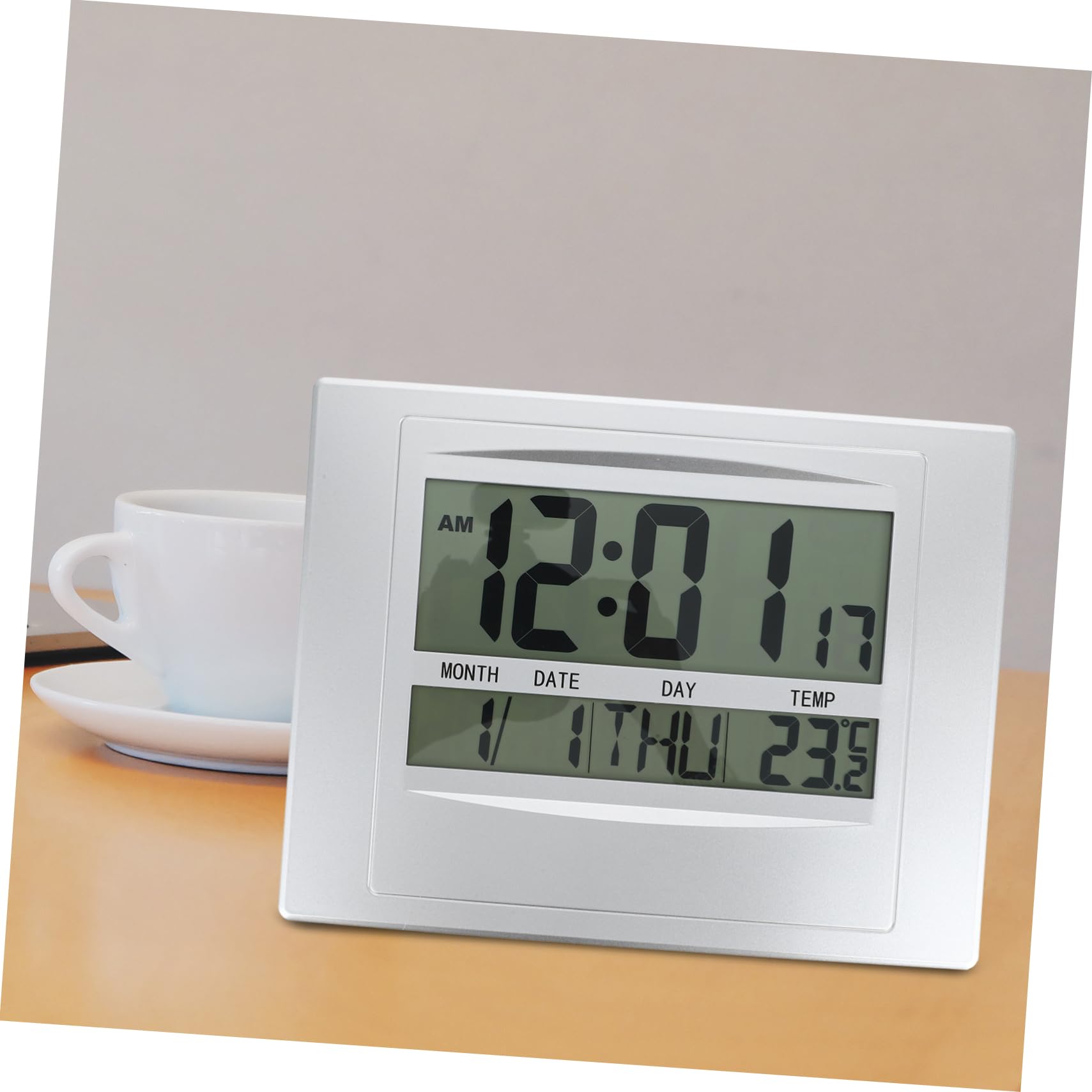 PRETYZOOM Misuratore Di Temperatura E Umidità Preciso Orologio Digitale Con Calendario E Supporto Per Casa Ufficio E Hotel