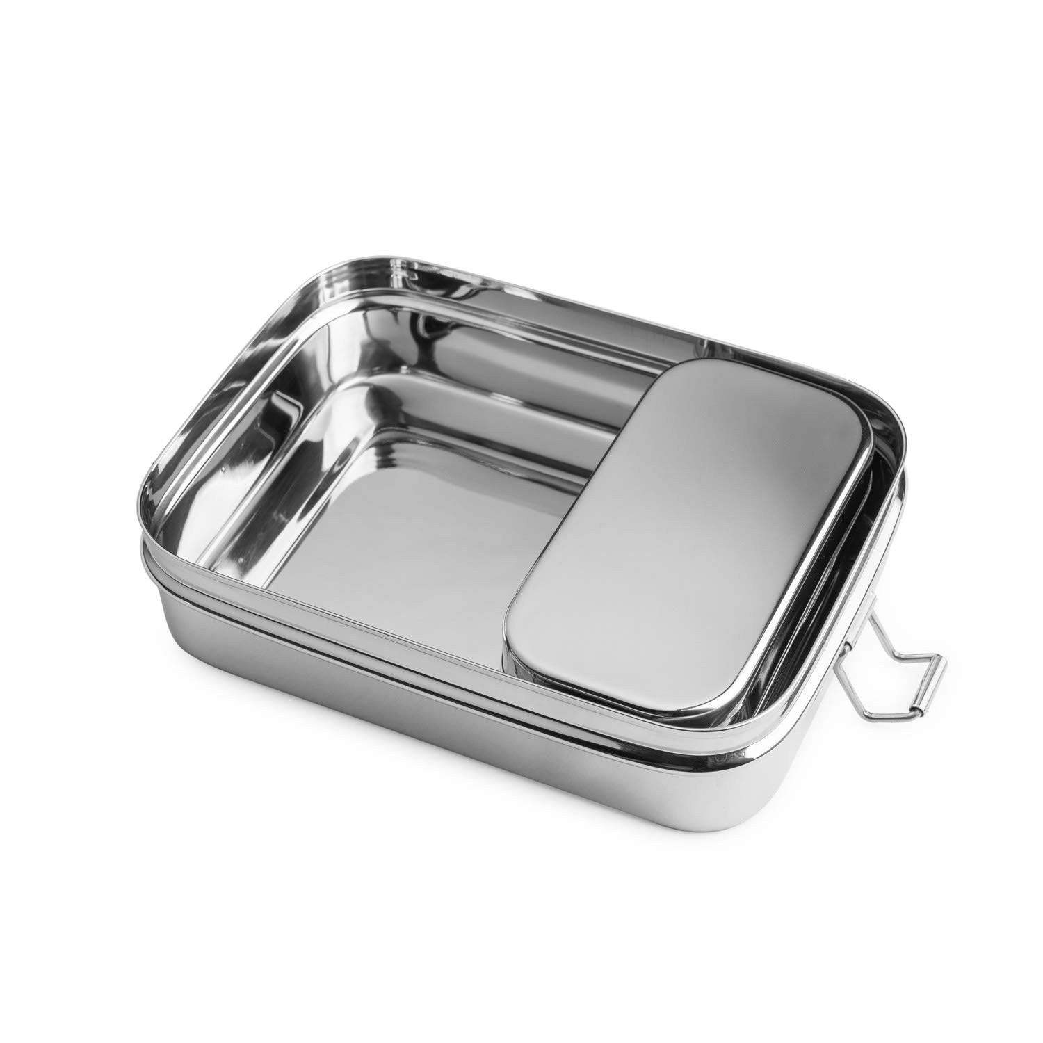 Brotzeit Lunchbox 2in1 Two-in-one Brotdose Jausenbox aus Edelstahl 18x13x5cm