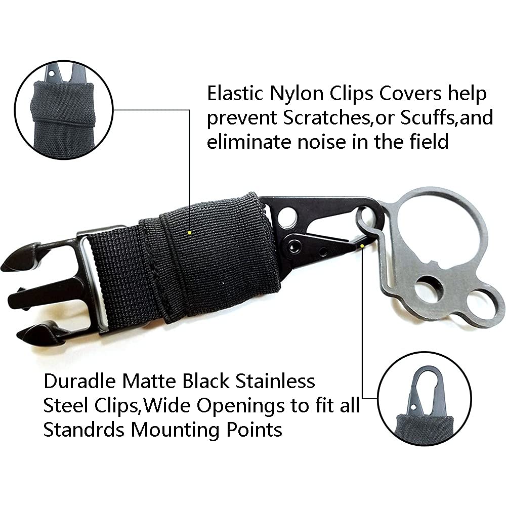 2 bis 1 Punkt Gewehrriemen, verstellbar Gun Sling Trageriemen, Taktisches Gewehr Bungee Sling mit Schnalle für Jagd Schießen,Freien,Militärtraining