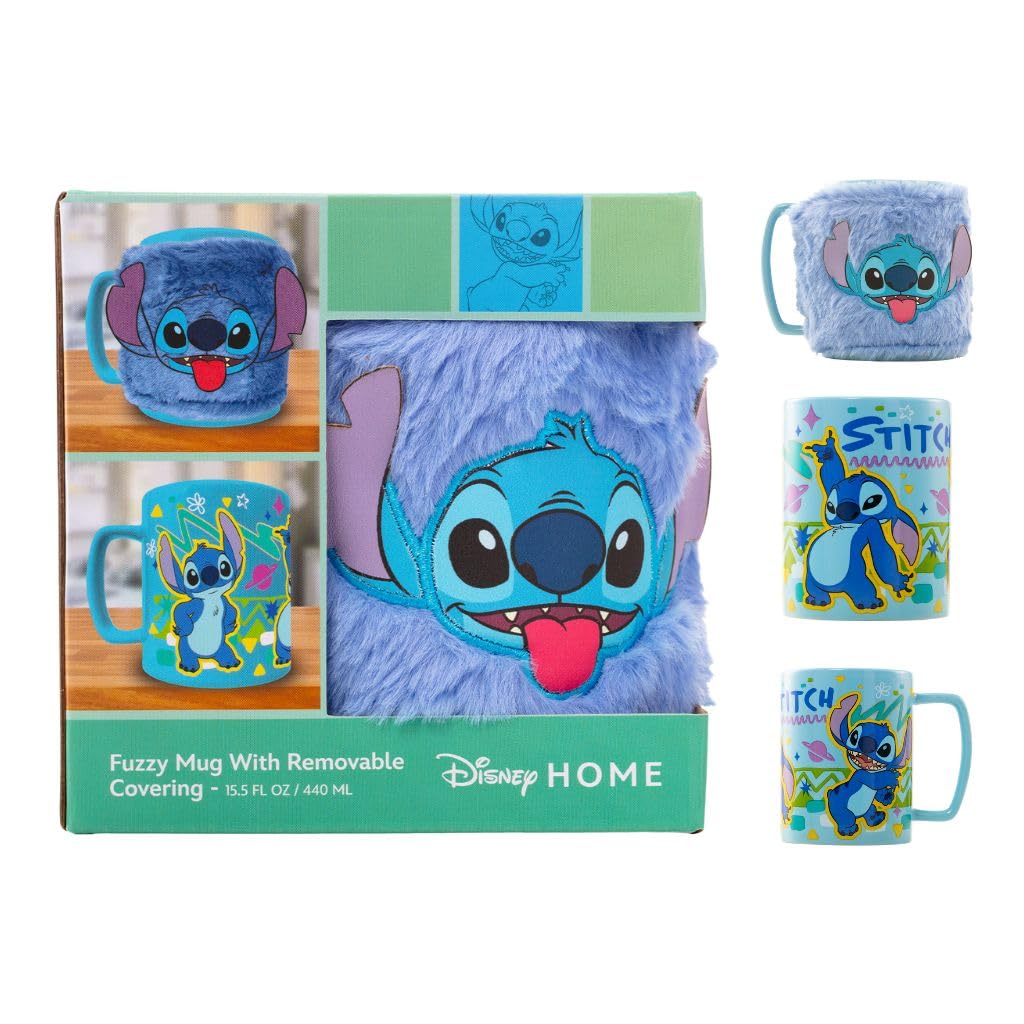 Stitch Furry Ribbon Mug 440Ml