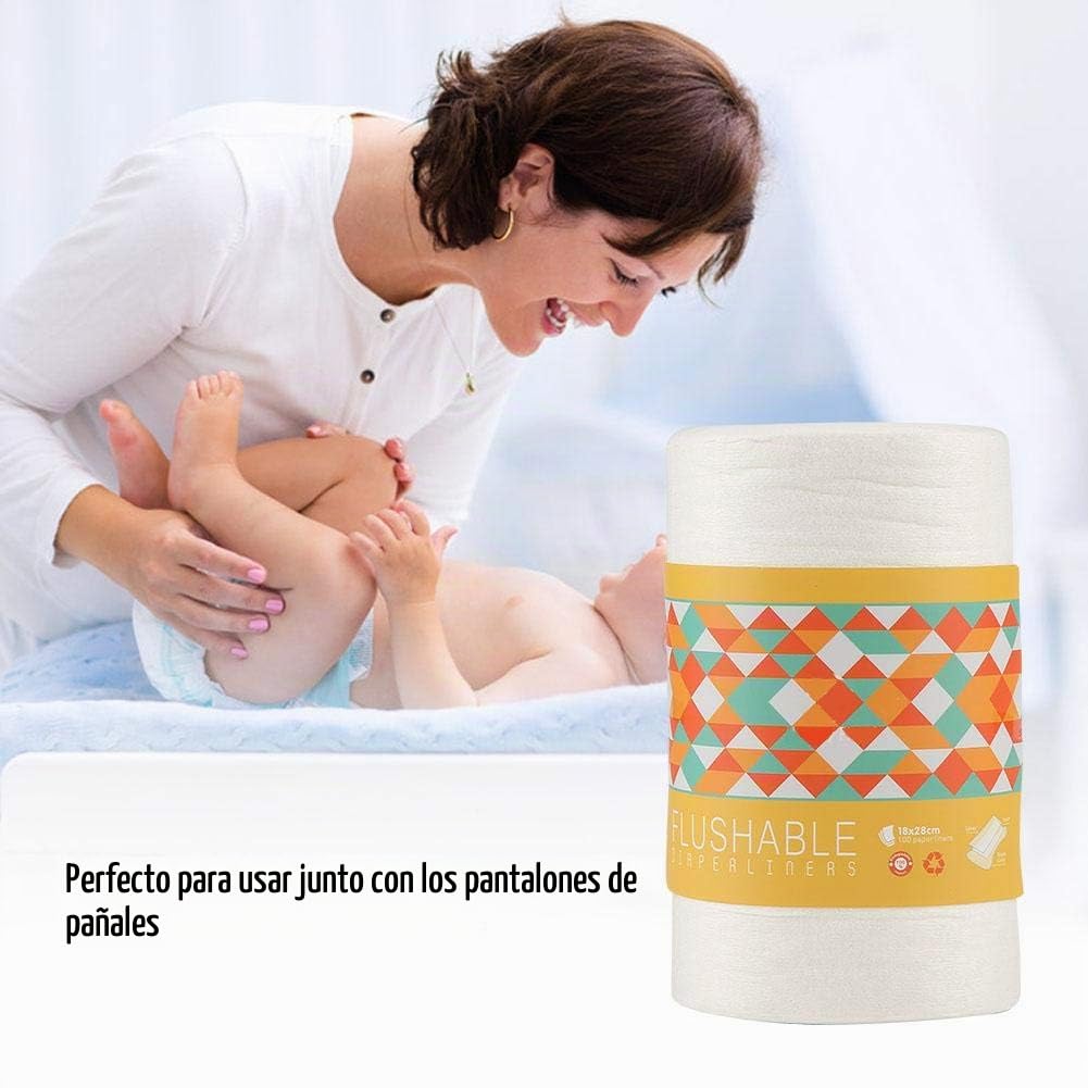 100 hojas Pañales Lavables de Bambú – Pañal de Tela Reutilizables Ecológicos sin perfume trazadores de líneas, Pañales de tela súper absorbente