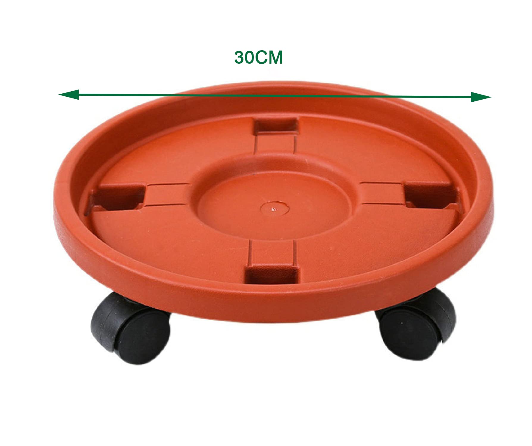 Pflanzentrolleys mit Rädern, robuster, rostfreier Caddy mit 12-Zoll-Rollständer, 3-teiligen runden Rollen, beweglicher Blumentopfpalette für drinnen und draußen, Topfpflanzen