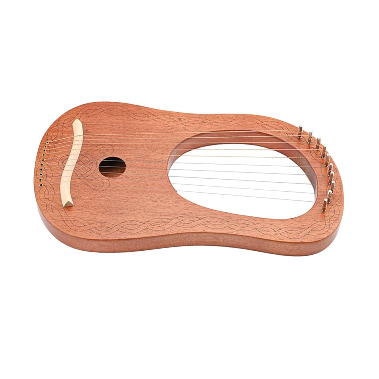 10 Corde Lyre Harp Corde Legno Intagliato con Suono Chiaro e Sustain Lungo Strumento Musicale Portatile per Amanti e Musicisti Regalo per Relax e Divertimento