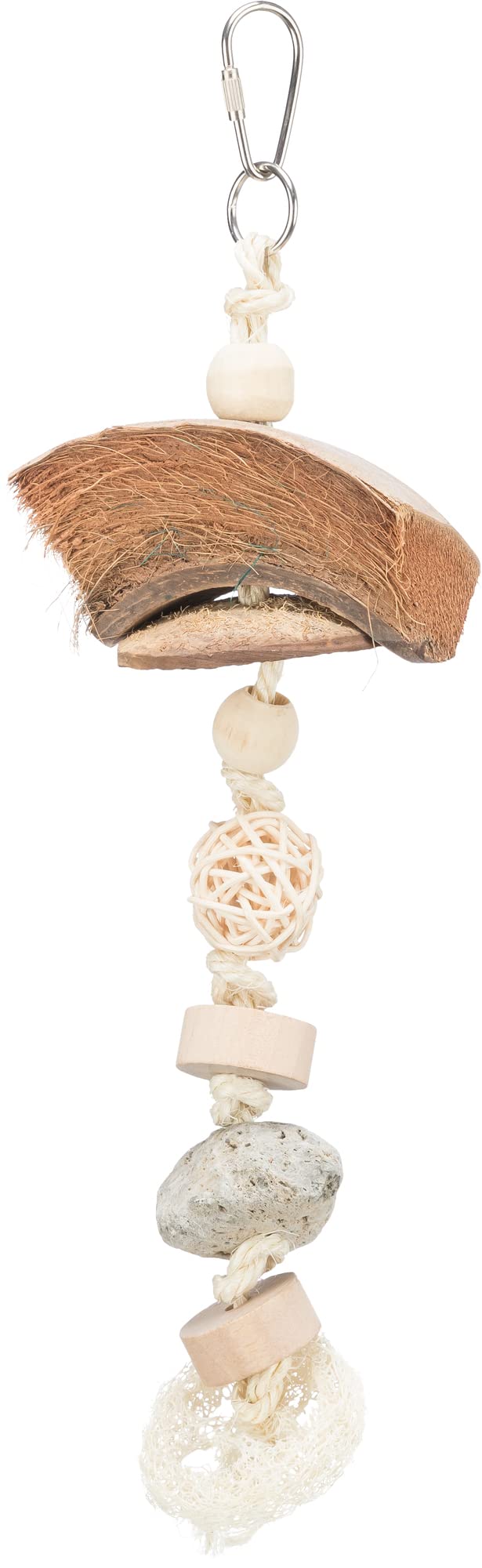 Natural toy, coconut/rattan/lava rock, 35 cm