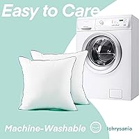 Vista 7 de Juego de 2 rellenos de almohada de 20 x 20 pulgadas, funda de 100% algodón, cojines decorativos cuadrados para sofá, silla o cama