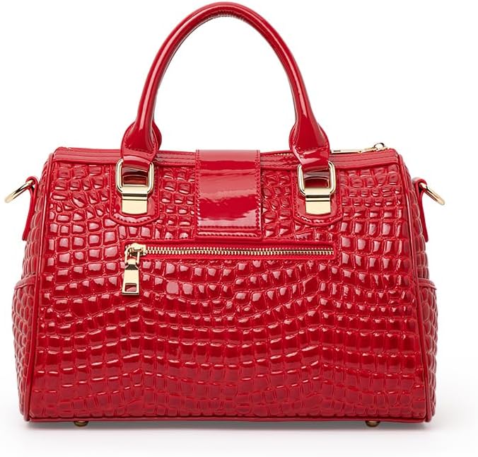 Genuine leather cowhide crocodile-pattern Boston women's handbag crossbody-bag detachable shoulder strap - Image 6