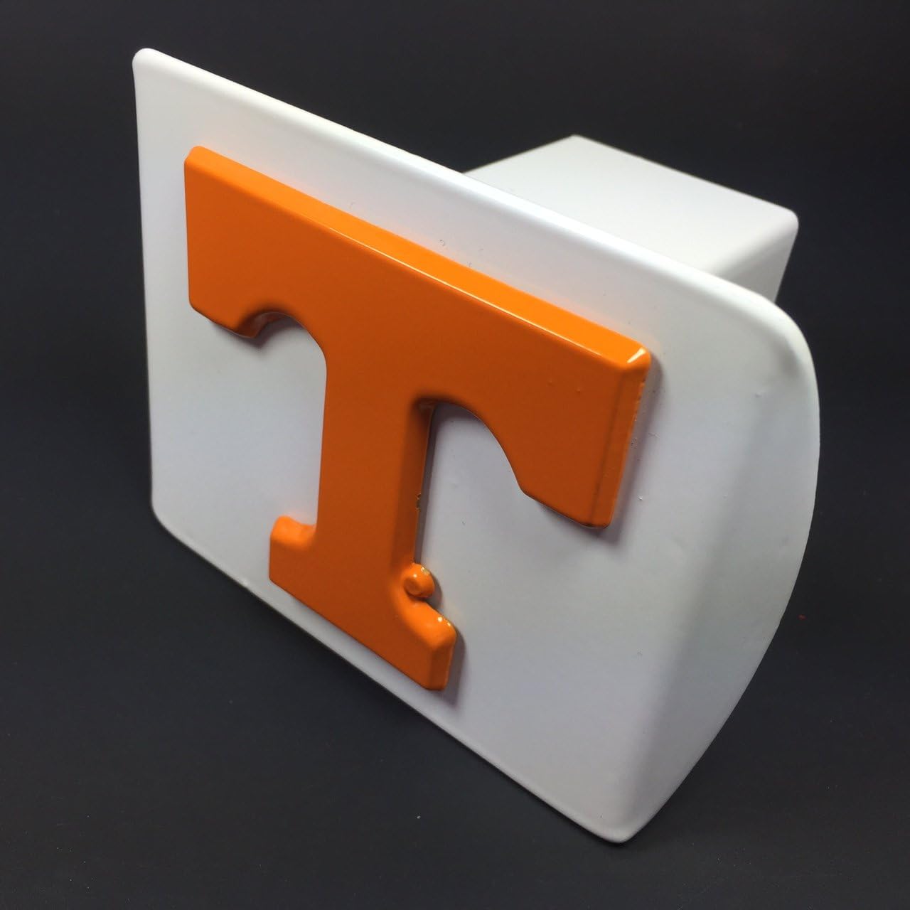 University Collegiate White Metal Hitch Cover (for 2 inch Receiver) (Tennessee)