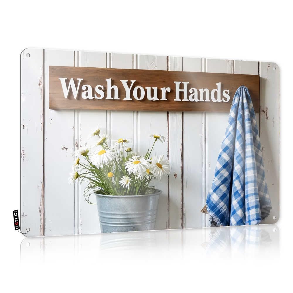 Clean Hands, Happy Home: A Hygienic Reminder Funny Vintage Signs Beauty Room Decor Decorative | Retro Fun Hanging Art For Classroom Living Room(30X40CM)