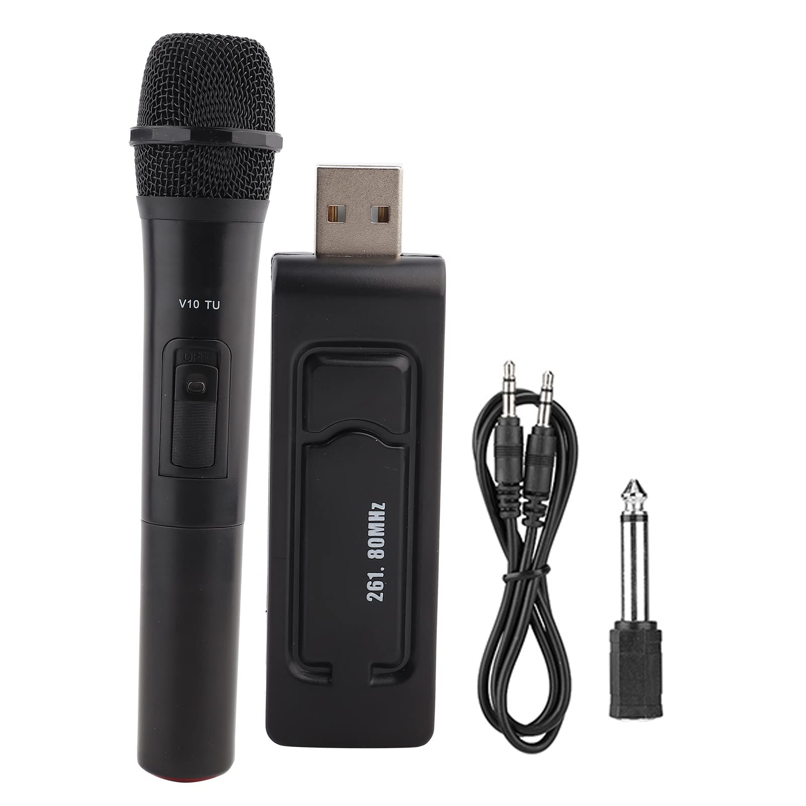 Black Universal UHF Wireless Handheld Microphone Amplifier For Karaoke Performance Handheld Microphone with Receiver Portable