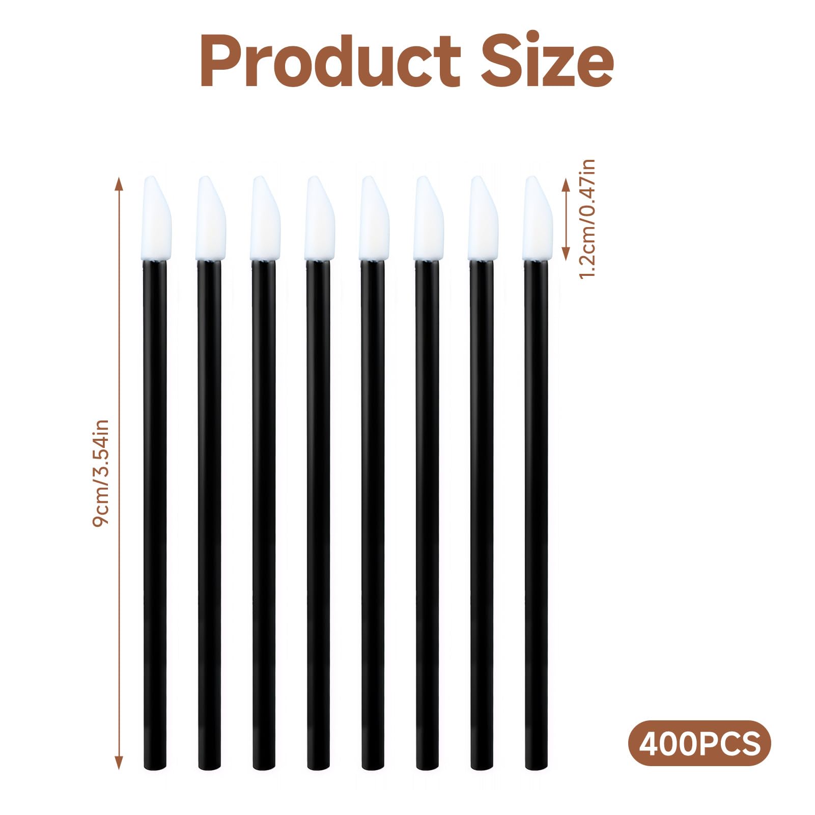 400pcs Pinceau à Lèvres, Applicateur Brosse à Lèvres Jetable, Lip Brush Parfait pour Maquillage, Outil de Beauté pour Lèvres, Cils et Sourcils, Kit de Maquillage Professionnel(Noir)