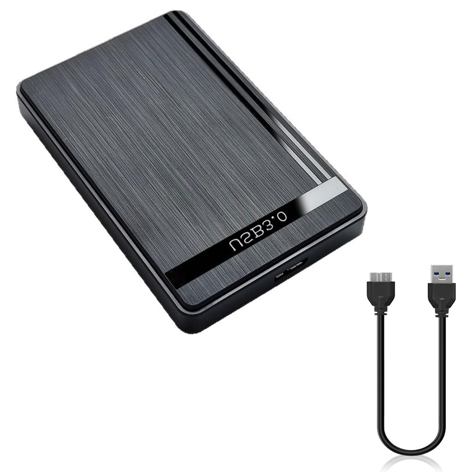 2.5" Hard Drive Enclosure USB 3.0 to SATA III Adapter Supports 2.5 Inch SSD & HDD 9.5mm 7mm External Hard Drive Enclosure with UASP Compatible with WD Seagate Toshiba Samsung Hitachi PS4 Xbox PC TV