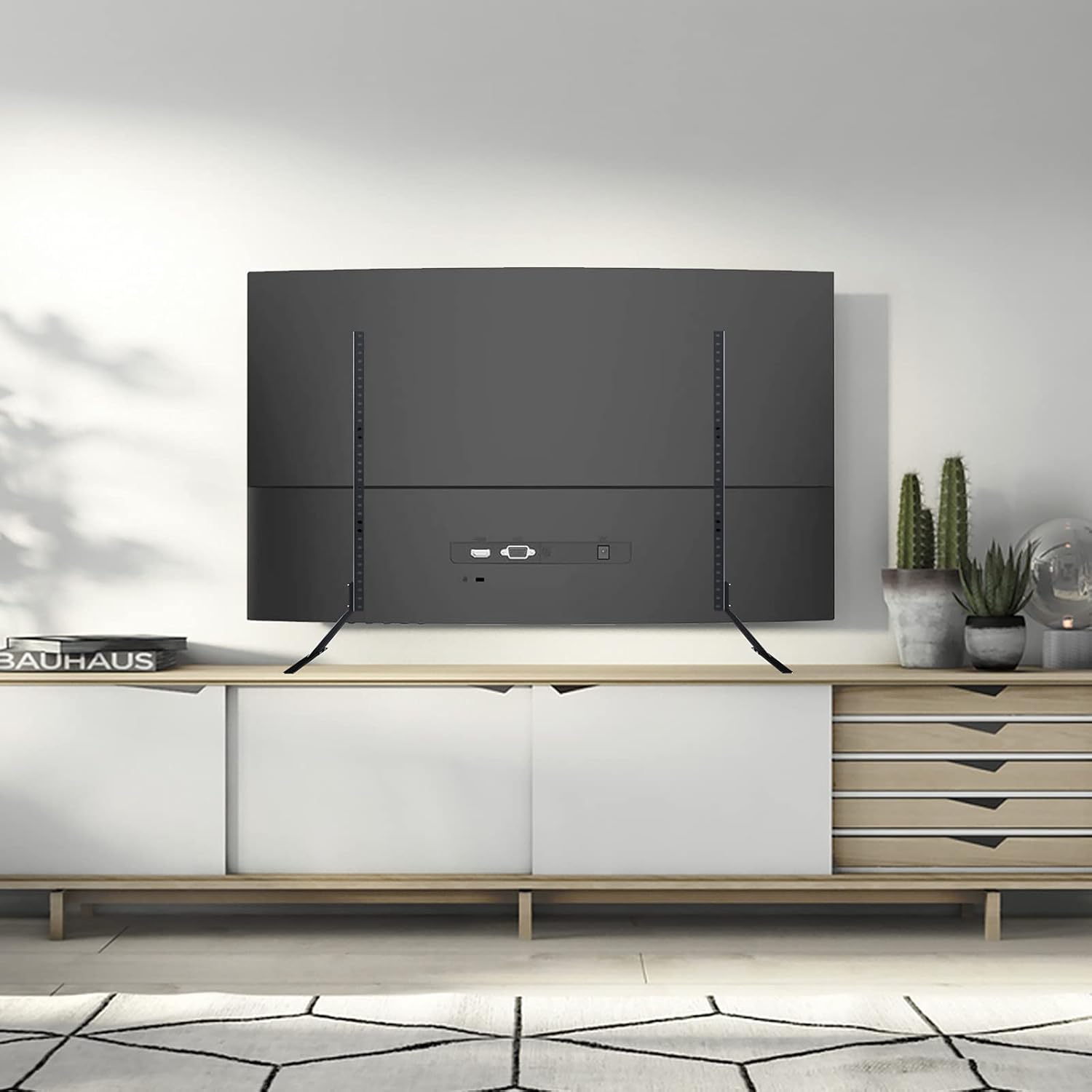 Universal TV Stand Table Top for 27 to 85 Inch LED LCD Flat Screen TV, Height Adjustable Leg Stand Holds up to 110lbs, VESA up to 1000x800mm (ML2785)