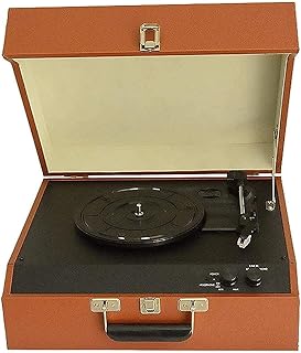 Record Player, Phonograph Creative Antique Bluetooth Audio Vinyl Record Player PU Retro Phonograph Wooden European Ornaments