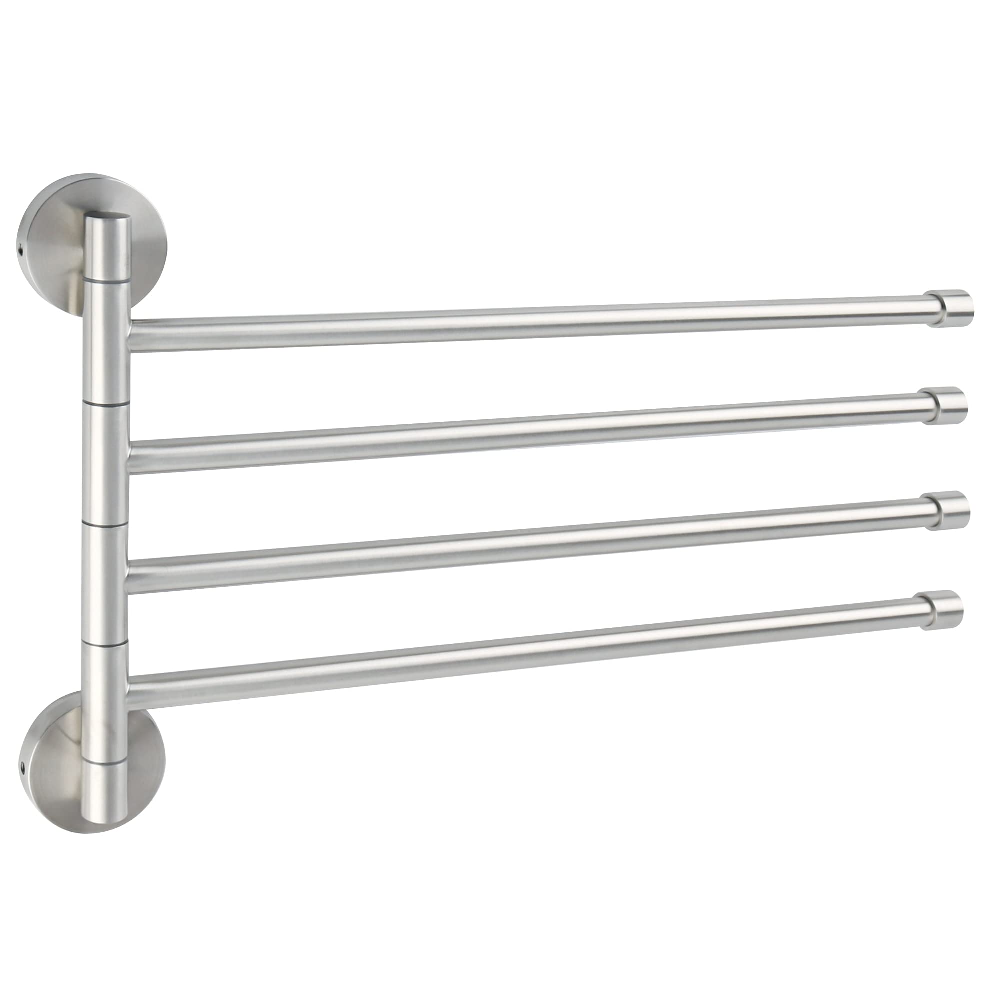Dkrahrjj Sier Brushed Towel Rack Towel Holder Bathroom Swivel Towel Bar, 4-Arm Stainless Steel Hanger Towel Rack, Wall Mount Rotating Towel Rail For Bathroom Kitchen