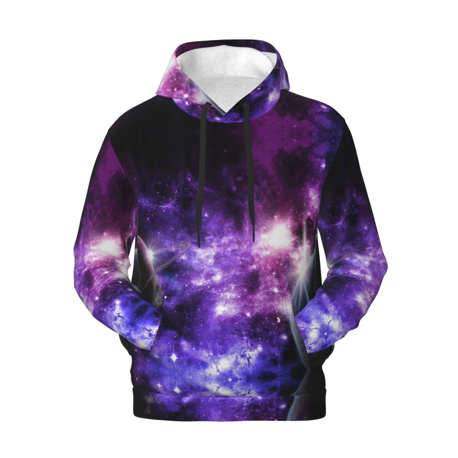 Męska bluza z kapturem Galaxy Sky. Nadruk Bluza z kapturem, casualowa grafika z nadrukiem bluzy z kapturem z kieszenią