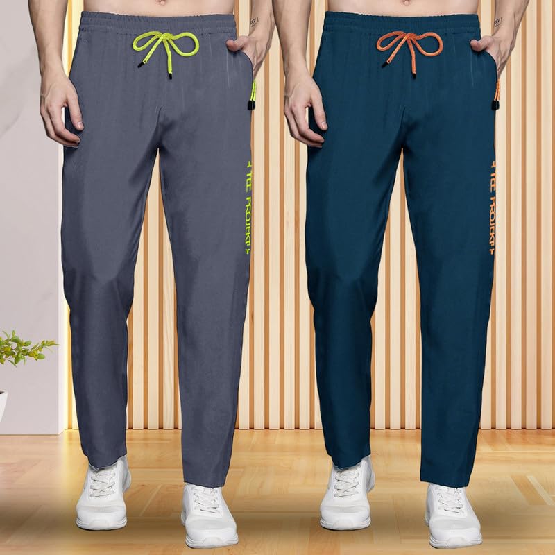 Image of Pinkmint Track Pant for Men ll Soild Track Pant ll Stretchable Regular Fit ll Yoga Wear ll Active wear (Pack of 2)