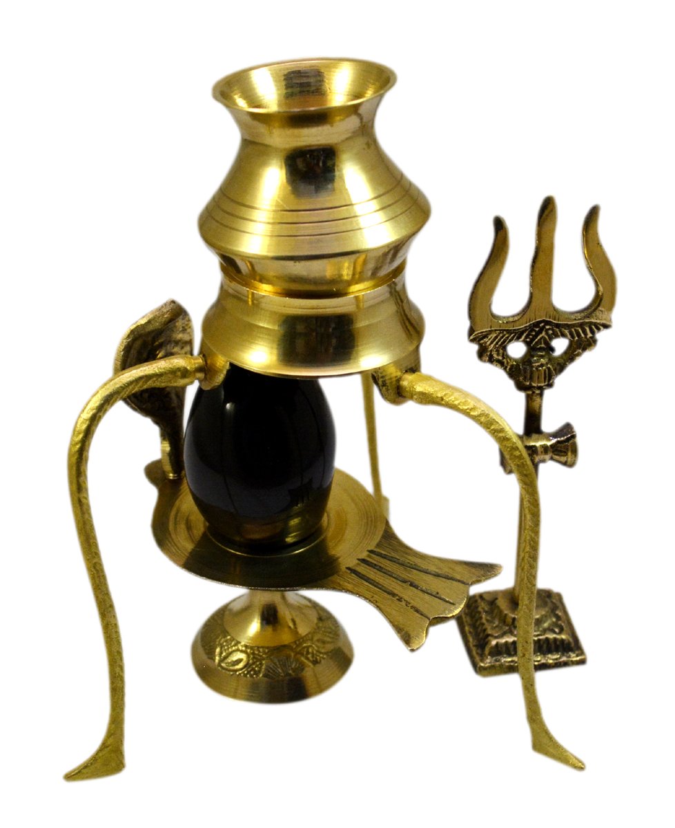 Buy Shaligram Shiva Ling Lingam Shivling Trishul Statue with Kalash