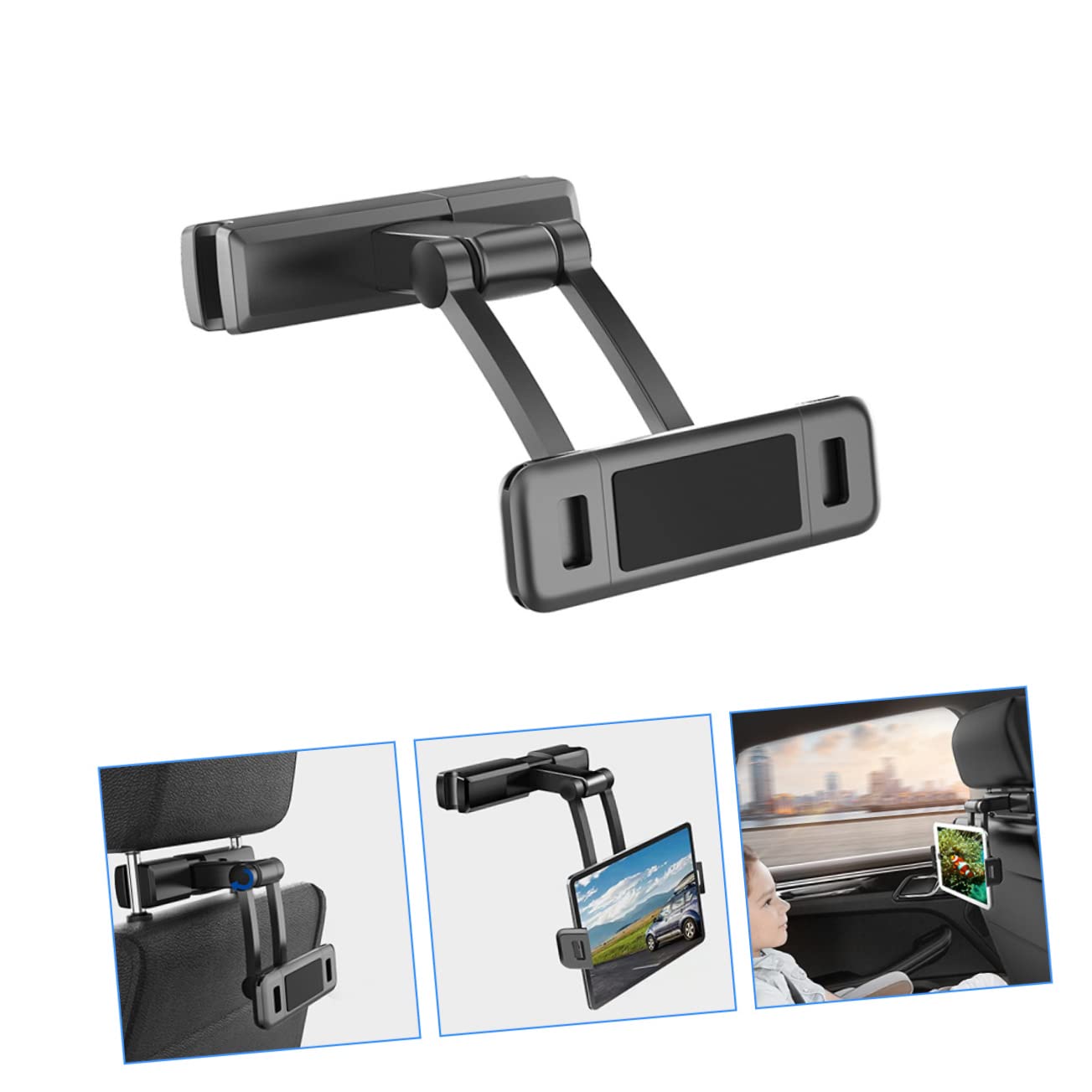 SEWACC Car Tablet Holder Rotatable Phone Mount for Backseat Headrest Holder for Tablets Smartphones Sturdy Secure Stable Design for Travel