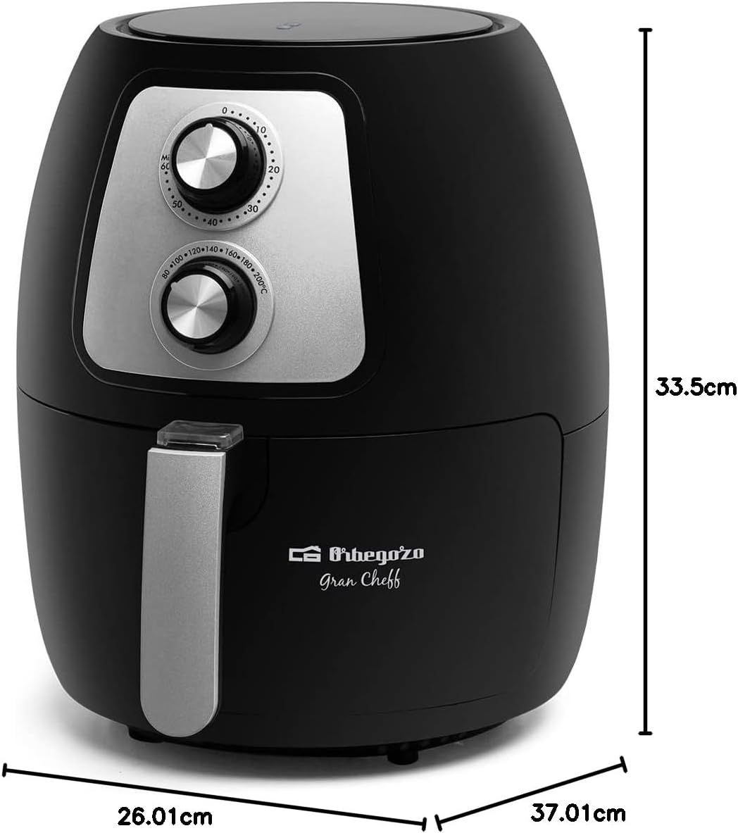 Orbegozo FDR 60 - Friggitrice senza olio, termostato regolabile, timer, vaschetta estraibile 4 l, BPA e PFOA, 1500 W Orbegozo FDR 60 - Friggitrice senza olio, termostato regolabile, timer, vaschetta estraibile 4 l, BPA e PFOA, 1500 W