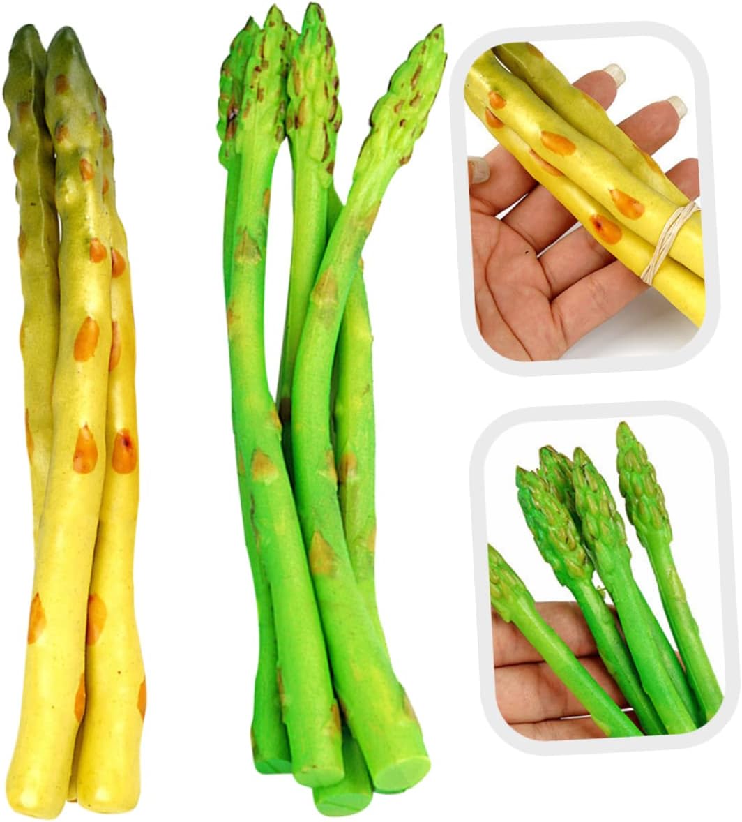 16pcs Rustic Kitchen Decor Artificial Asparagus Model Realistic Photo Props Asparagus Showcase for Restaurant