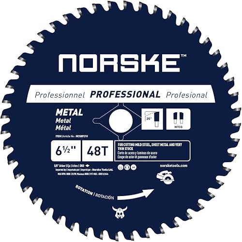 Miniatura 7 de Norske Tools NCSBP208 - Hoja de sierra de corte de metal 50T de 5-38 pulgadas para techos de acero, revestimiento de metal, tubo de acero, pernos de