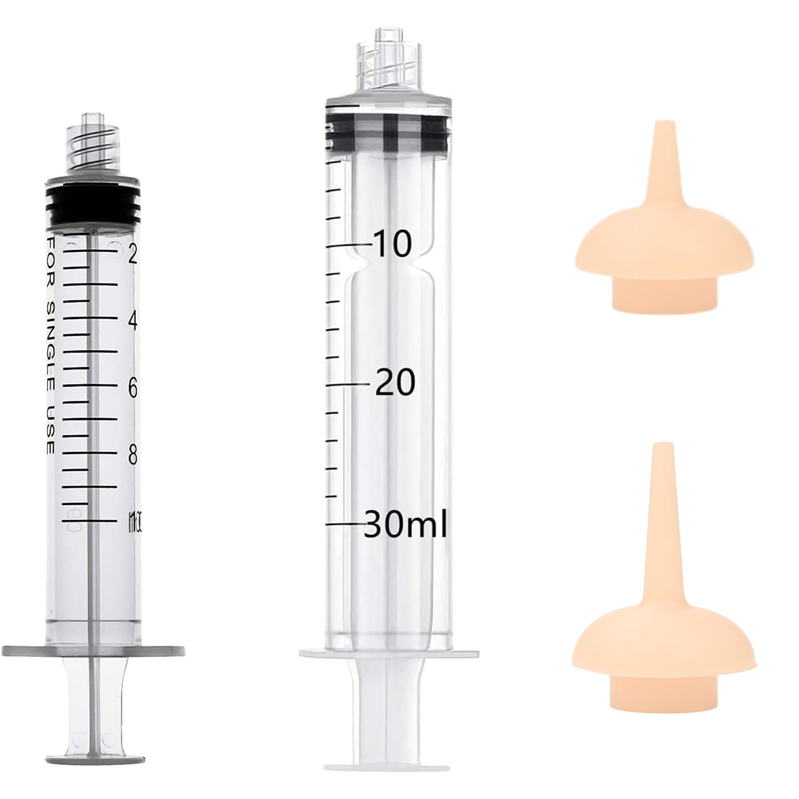 Pet Feeding Syringe with Nipple, Silicone Feeding Tools for Kitten Puppy Feeding Syringe for Newborn Cat Dog Small Animals Rabbits (10ml+30ml)
