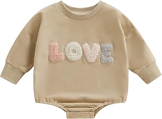 Bekeicha Baby,Clothing,Baby Boys 0-24m,Bodysuits & One-Pieces,Bodysuits Newborn Baby Girl Boy Clothes Valentines Day Sweatshirt Romper Love Bodysuit Unisex Clothing