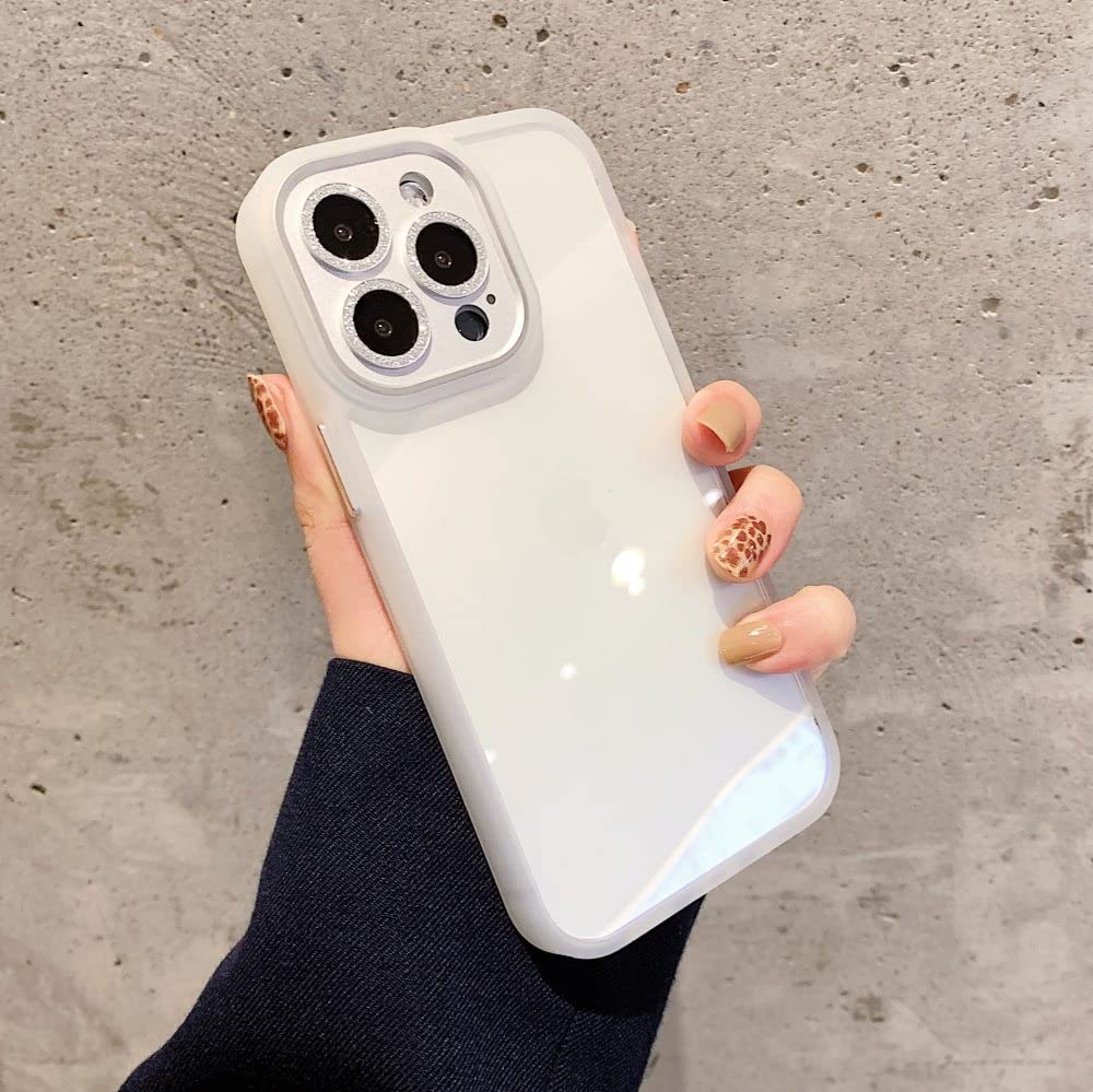 Coque de téléphone à paillettes pour iPhone 12 Pro Max protection souple blanche chic - 7