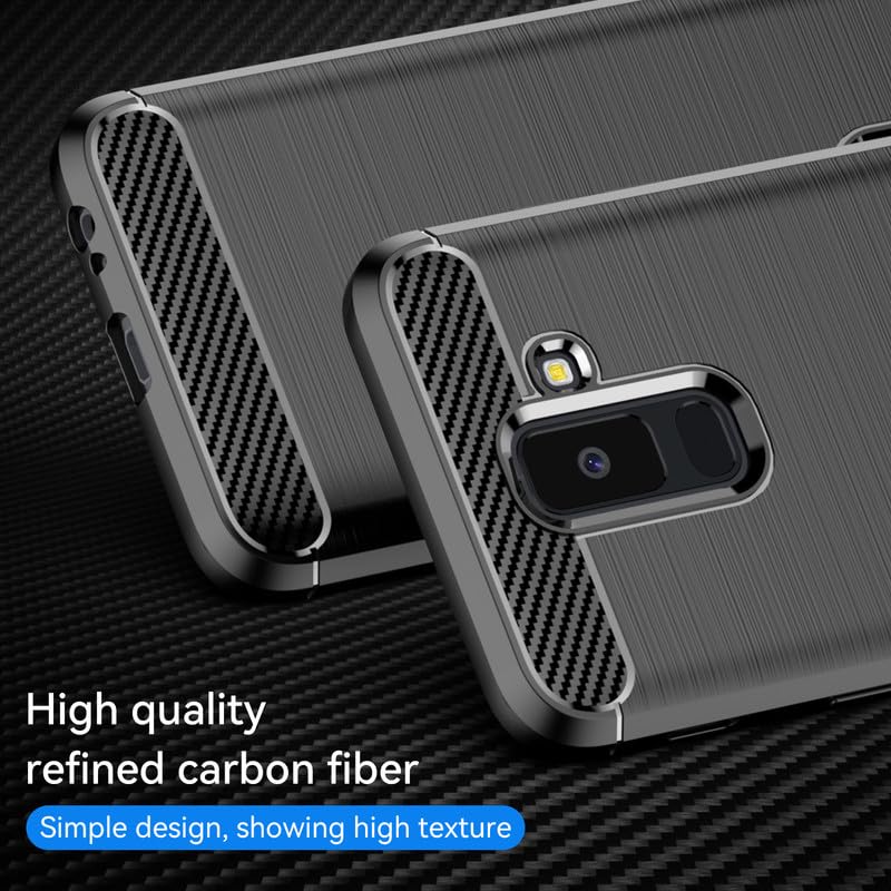 Image of Hybrid Carbon Fiber Back Case for Samsung Galaxy A6 Plus (Black)