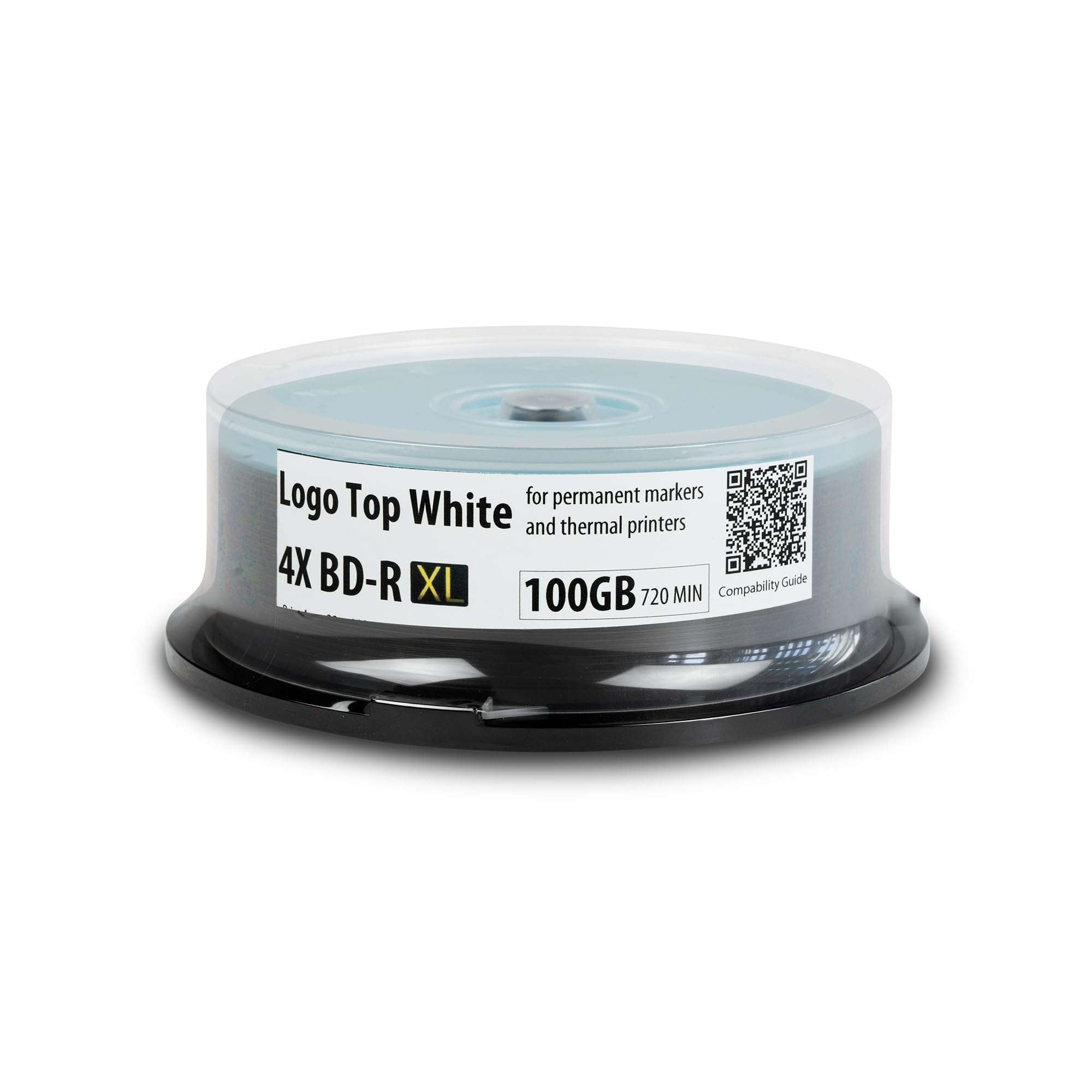 Ritek BD-R XL BDXL Lot de 25 supports d'archivage 100 Go Triple couche 4X Logo Top Thermal Inscriptible Disques dans une broche