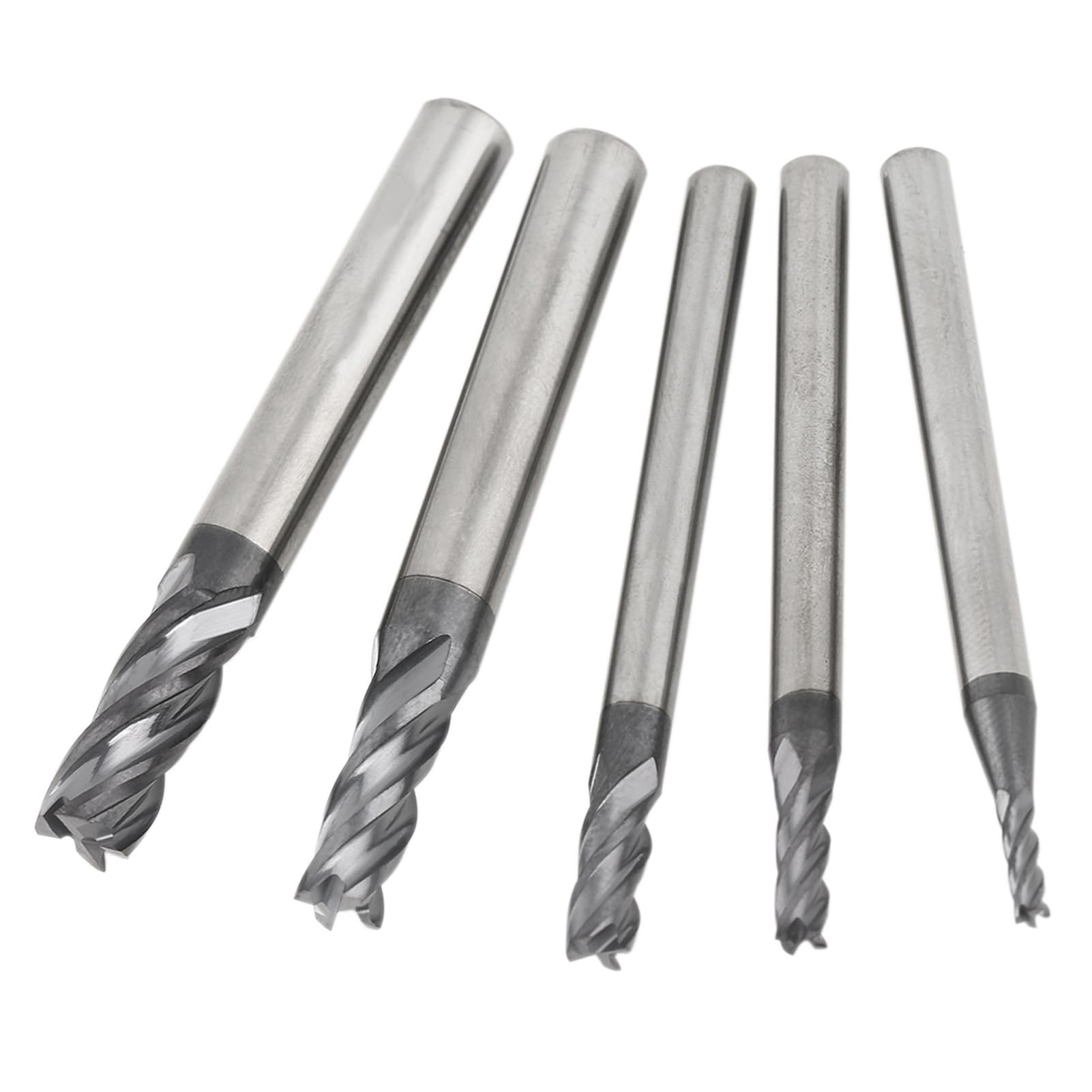5-Piece Tungsten Carbide 4-Flute Thread Milling Cutter Tool Set