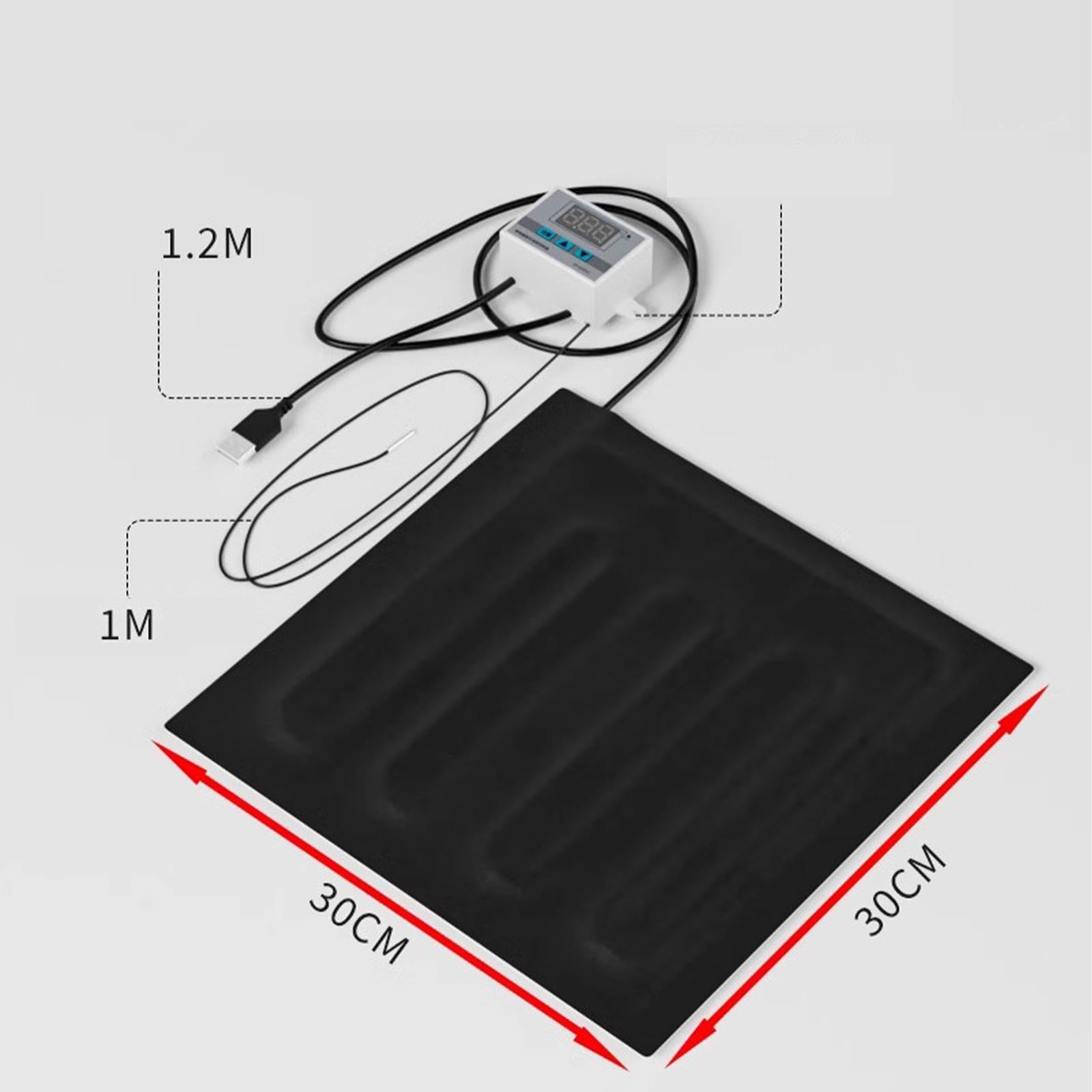 Juego de 5 almohadillas térmicas portátiles para reptiles, para tortugas, ranas, animales pequeños, 30 x 30 cm, color negro, 30 x 30 cm