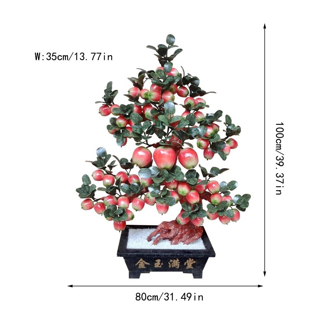 CHICKEN Piante Decorative Artificiali Jade Apple Tree Lobby Company Apertura Giada Pianta in Vaso Ingresso Soggiorno Decorazione Decorazione Domestica Artigianato Piante da Appartamento Finte