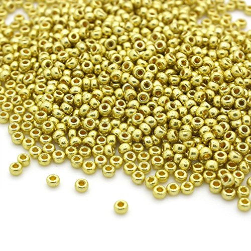 PRECIOSA Beads Unlimitedu00a0u0096u00a0metálico Oro Checa Cristal rocalla/Semillas 8/0-pack de 50u00a0G