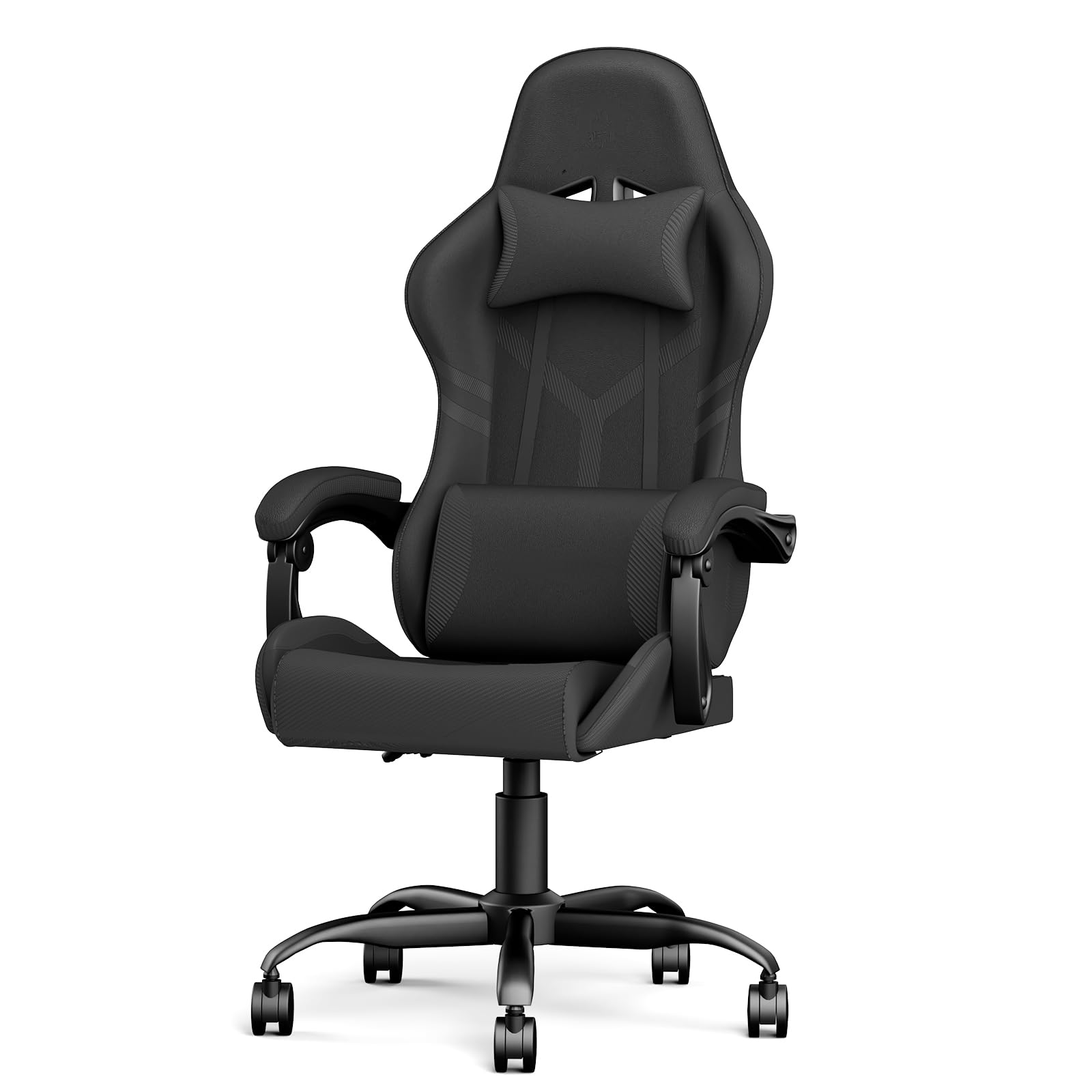 ZHISHANG Gaming Chair, Computer Chair Gaming Chairs for Adults with High Back, Gamer Chair Ergonomic PC Chair with Lumbar Support, Headrest, Rocking Style Office Chair, 350lbs(Black)