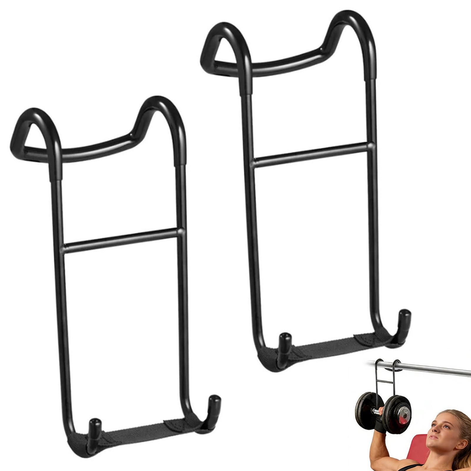 Ganci per manubri, 2 ganci per manubri, resistenti, per manubri da 99,8 kg, supporto per campana muta per esercizi a casa e in palestra