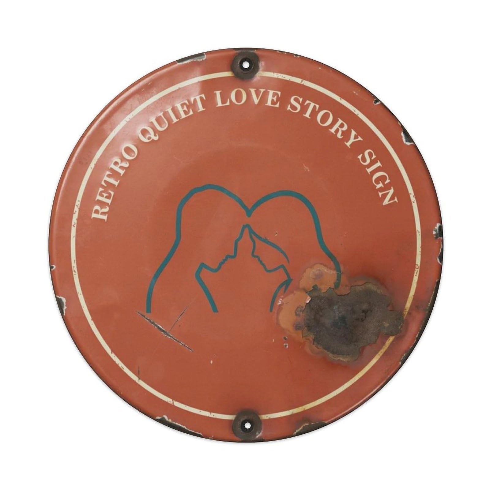 Retro-Quiet-Love-Story-Sign Metal Tin Sign Plaque
