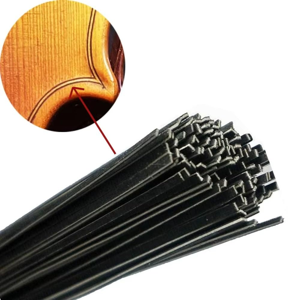 Lamelles D'érable, Filets for Violon, Alto, Violoncelle, Ou 20/100 Pièces, Bandes Noires Et Blanches(100pcs Violin)