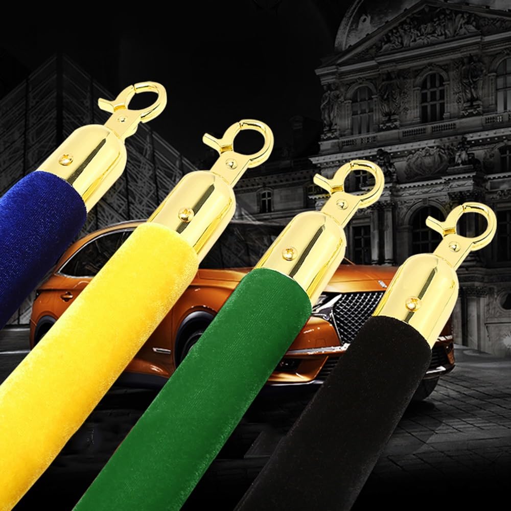 Aksamitna lina premium ze złotymi zapięciami, 1,8 m, pleciona przegroda kolejki konopnej, elegancka zielona i złota bariera bezpieczeństwa na imprezy i zarządzanie linią