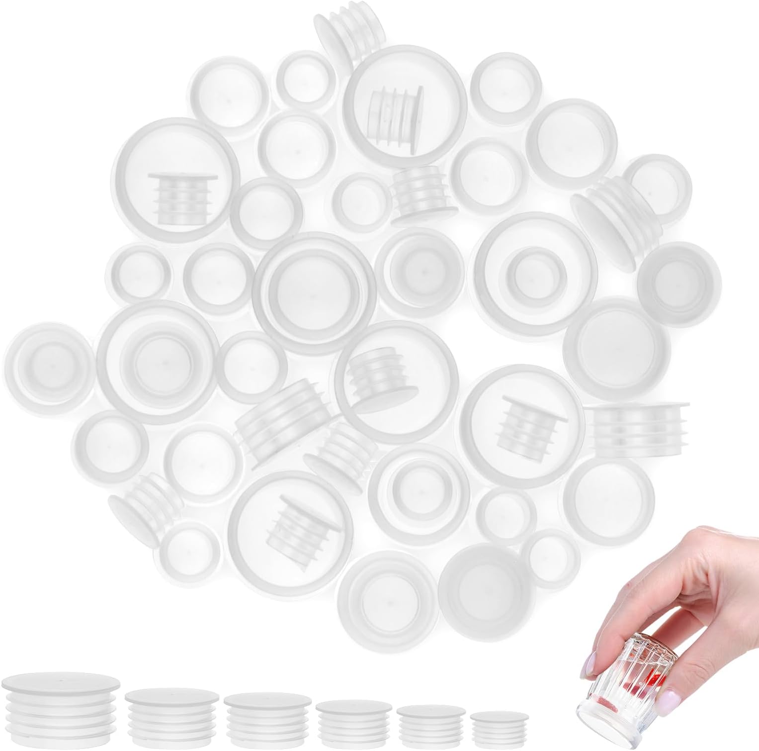 30 Pieces Silicone Salt And Pepper Shaker Stoppers 10,12,13