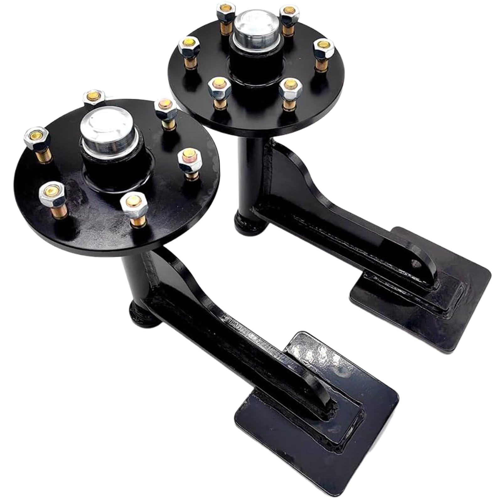 REVOTUNE Shipping Container Wheels Kit 6-Lug Bolt On Wheels, Spindle Kit 8000LB Complete Assembly, Compatible with 40' Shipping Container Heavy-Duty Shipping Container, Black