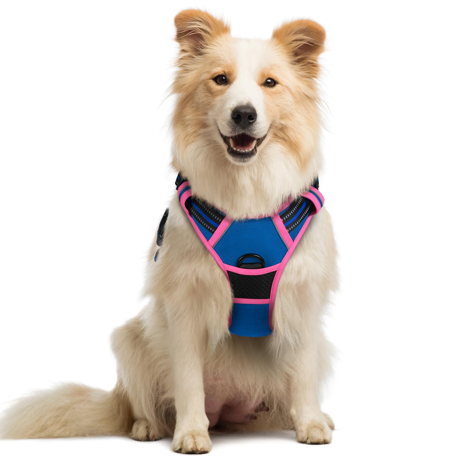 rabbitgoo Hundegeschirr Mittelgroße Hunde, Anti Zug Geschirr mit Kontrolle, No Pull Verstellbar Hundegeschirr Grosse Hunde, Atmungsaktiv Reflexstreifen Brustgeschirr Sichere