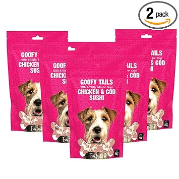 Goofy Tails Dog Treats | Chicken & COD Sushi Treats for Dogs | Training Treats for Puppies | 70g (Pack of 2)