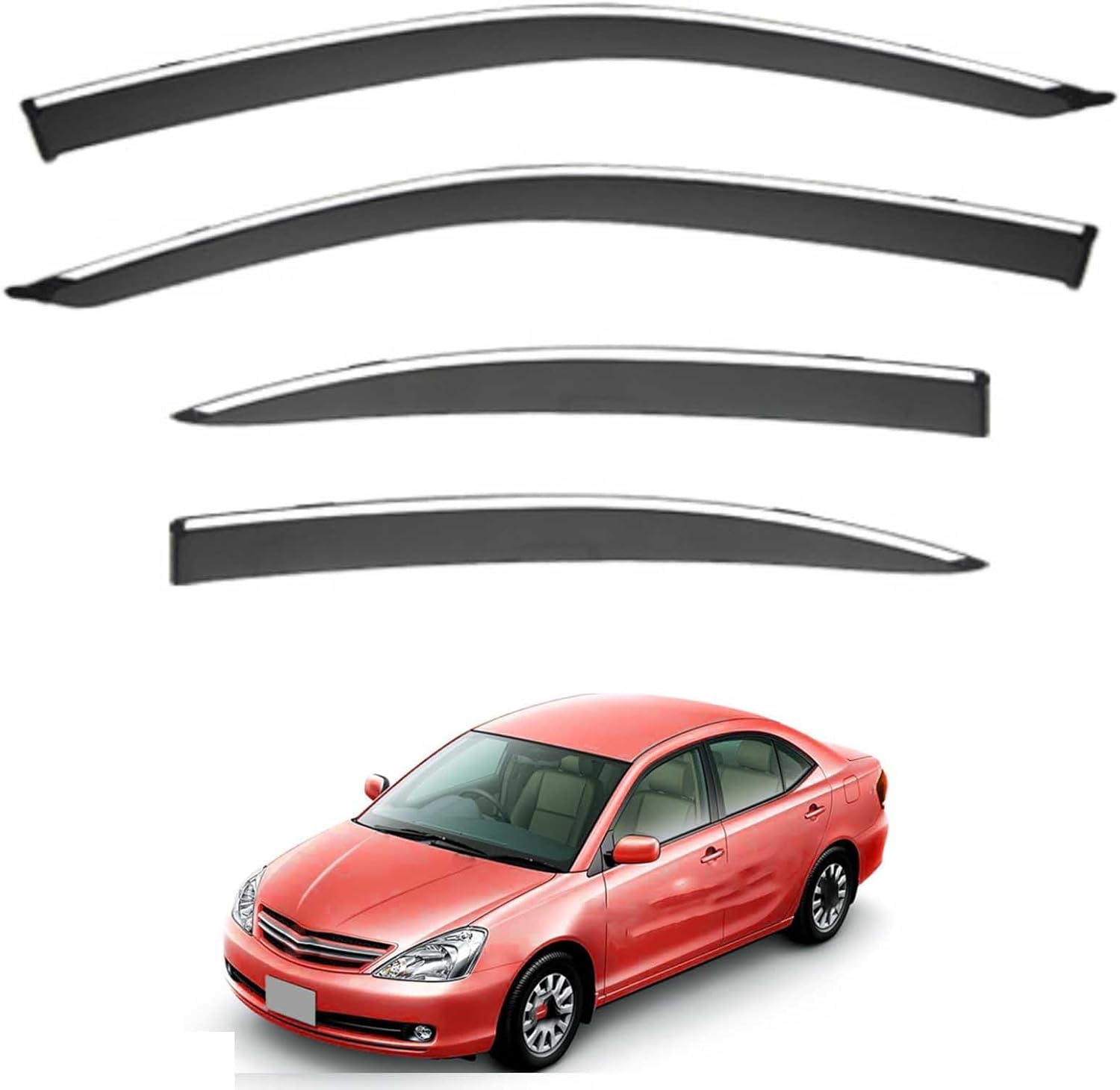 nwsplmy Wind Deflectors for Toyota Allion MK1-T240 2001-2006, Rain Guards Window Visors, 4-Piece, Protects Against Fading & Cracks