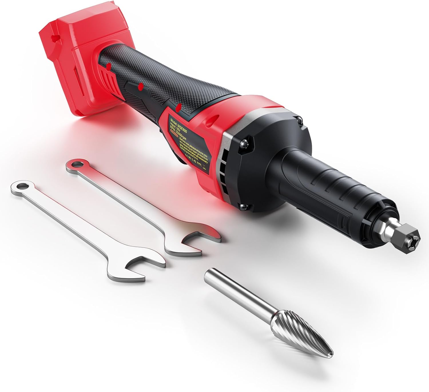 Die Grinder Compatible with Milwaukee 18V Battery, Cordless Die Grinder with 25000RPM Brushless Motor, 1/4" Precision Collect, Electric Grinder for Metal Wood Grind Sand (Battery not Included)