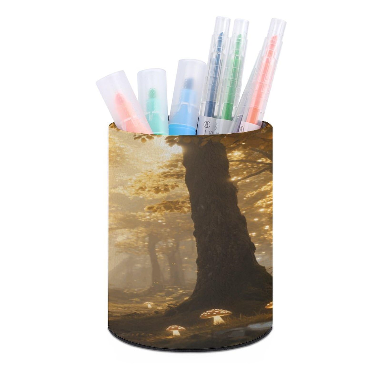 VstaDank Magic Forest Pen Holder for Desk Makeup Brush Holders Stylish Pen Cup Cute Pencil Cup Round Pencil Holder Decor Brush Scissor Holders for Multifunctional Office Supplies