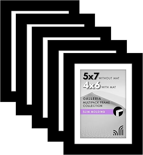 Vista 54 de Americanflat Portarretratos de 5 x 6 pulgadas con plexiglás pulido, juego de 5 portarretratos de 2 x 3 pulgadas con paspartú o para fotos de 5 x 6