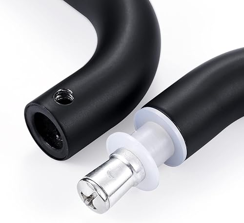 Miniatura 8 de Ranbo Manija tubular de puerta de ducha trasera con espalda negra mate de 6 pulgadas (CTC), manijas de 34 pulgadas de diámetro con arandelas de